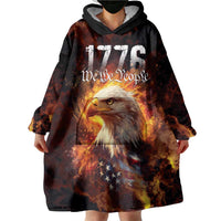 We The People Since 1776 Wearable Blanket Hoodie USA Flag Flame Eagle - Wonder Print Shop