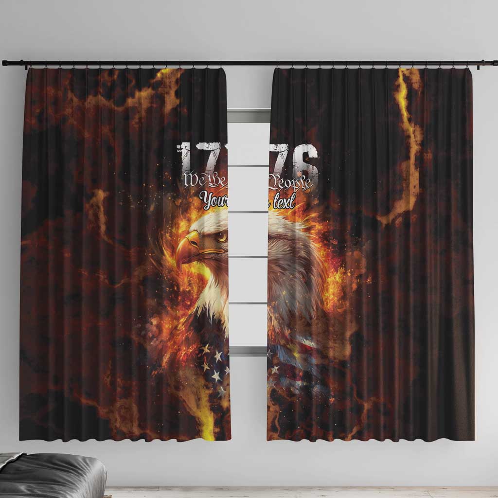 We The People Since 1776 Window Curtain USA Flag Flame Eagle - Wonder Print Shop