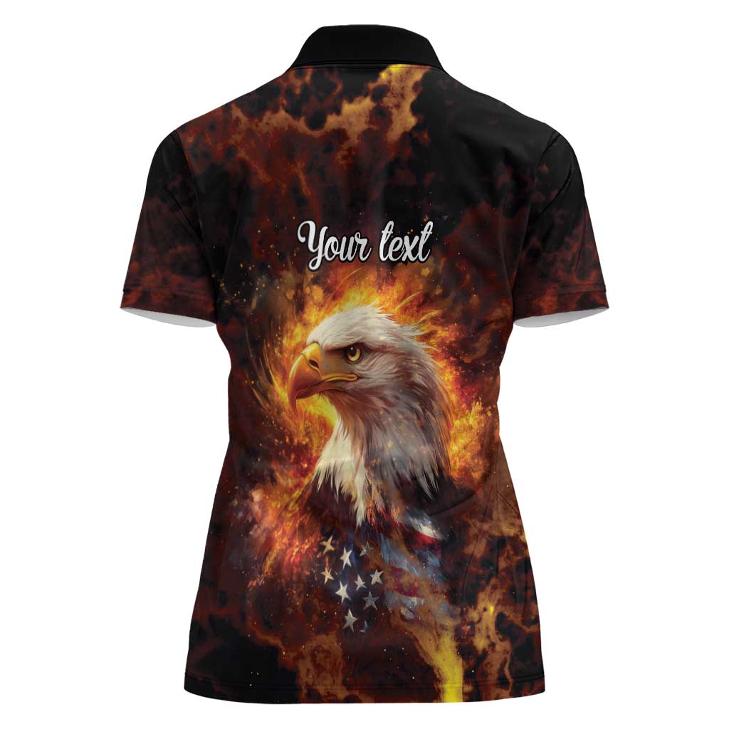 We The People Since 1776 Women Polo Shirt USA Flag Flame Eagle - Wonder Print Shop