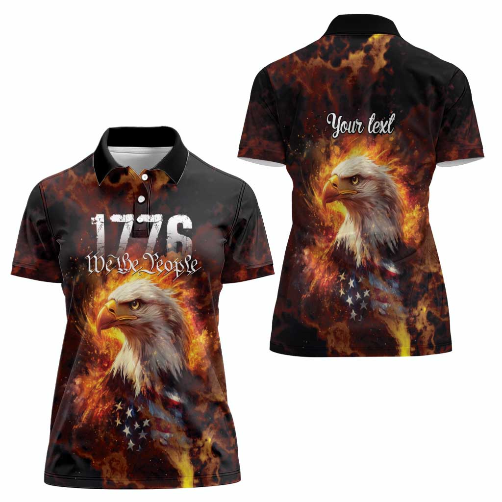 We The People Since 1776 Women Polo Shirt USA Flag Flame Eagle - Wonder Print Shop