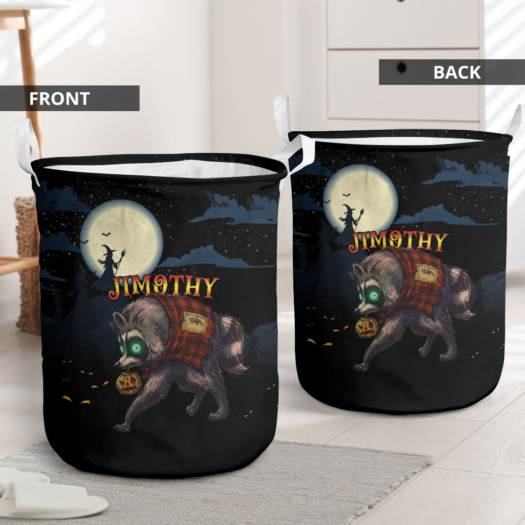 Halloween Raccoon Jimothy Laundry Basket