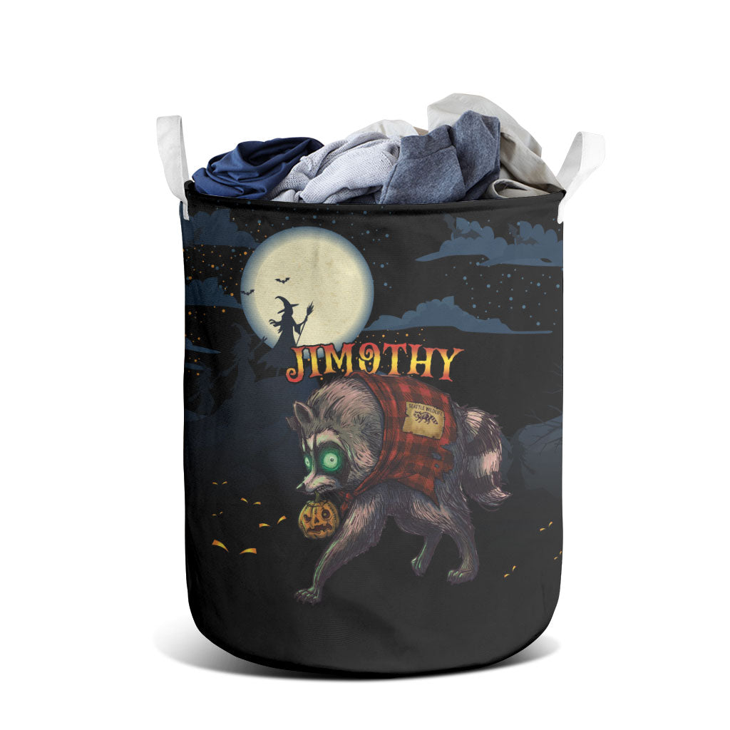 Halloween Raccoon Jimothy Laundry Basket