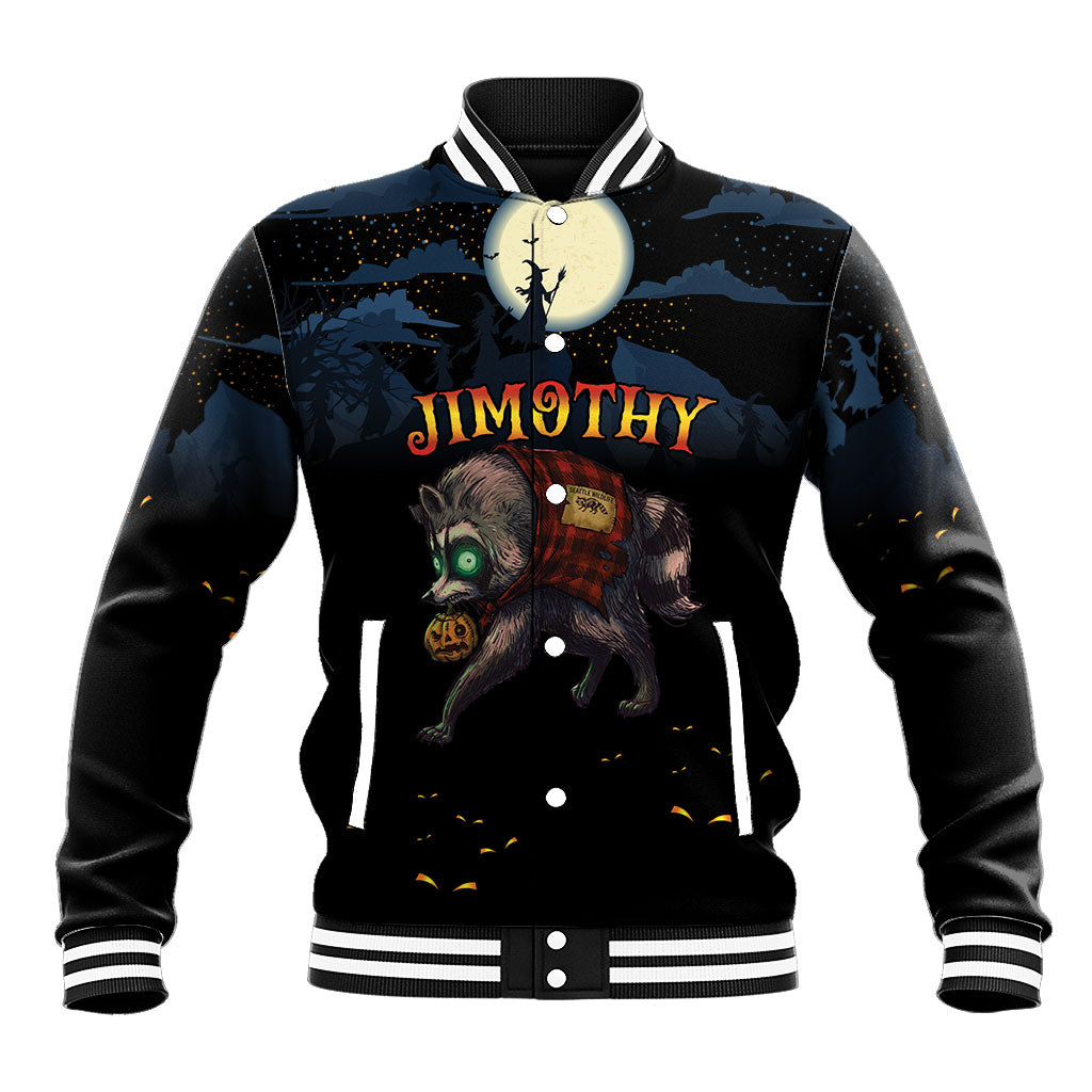 Halloween Raccoon Jimothy Personalized Baseball Jacket