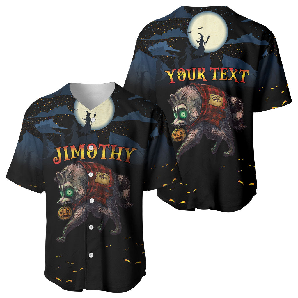 Halloween Raccoon Jimothy Personalized Baseball Jersey