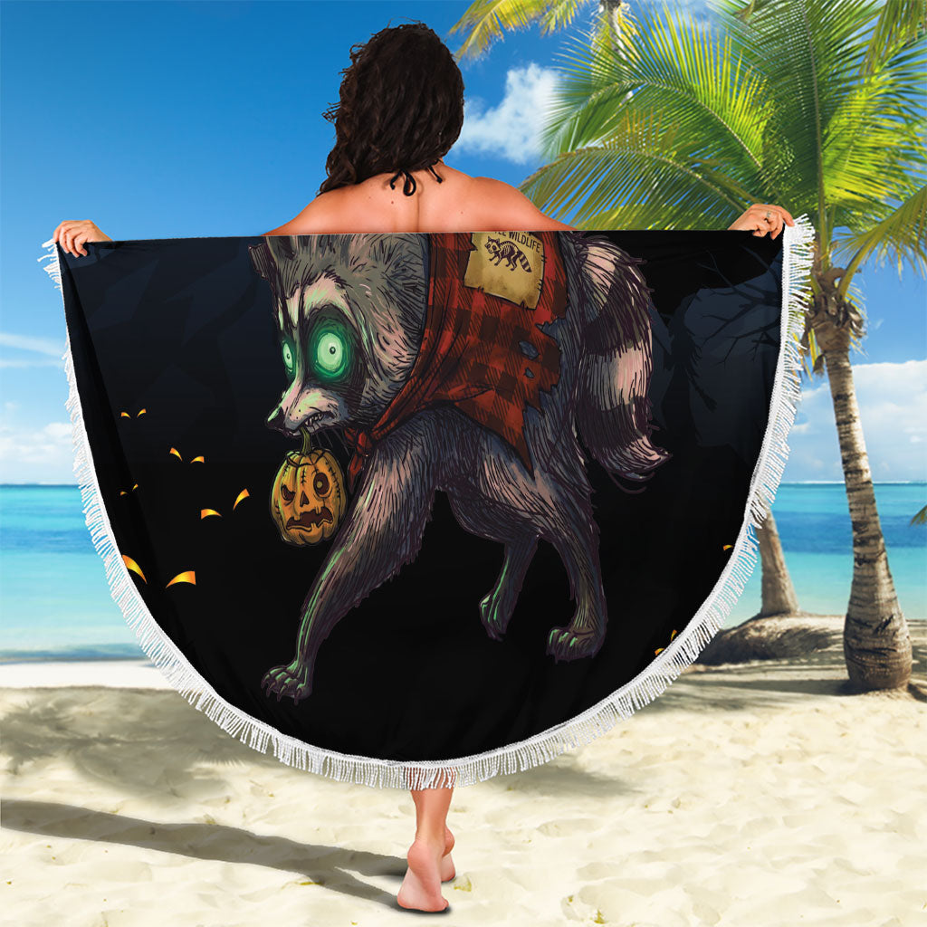 Halloween Raccoon Jimothy Beach Blanket