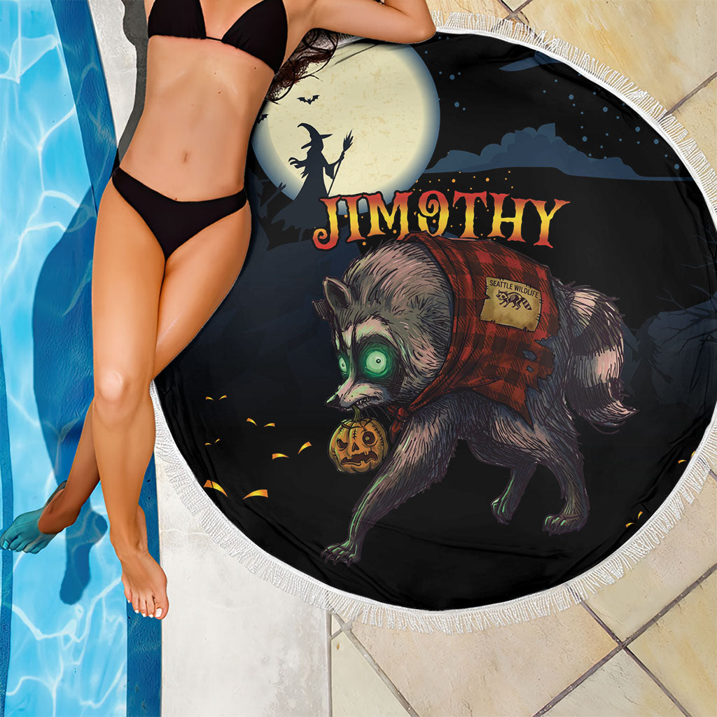 Halloween Raccoon Jimothy Beach Blanket