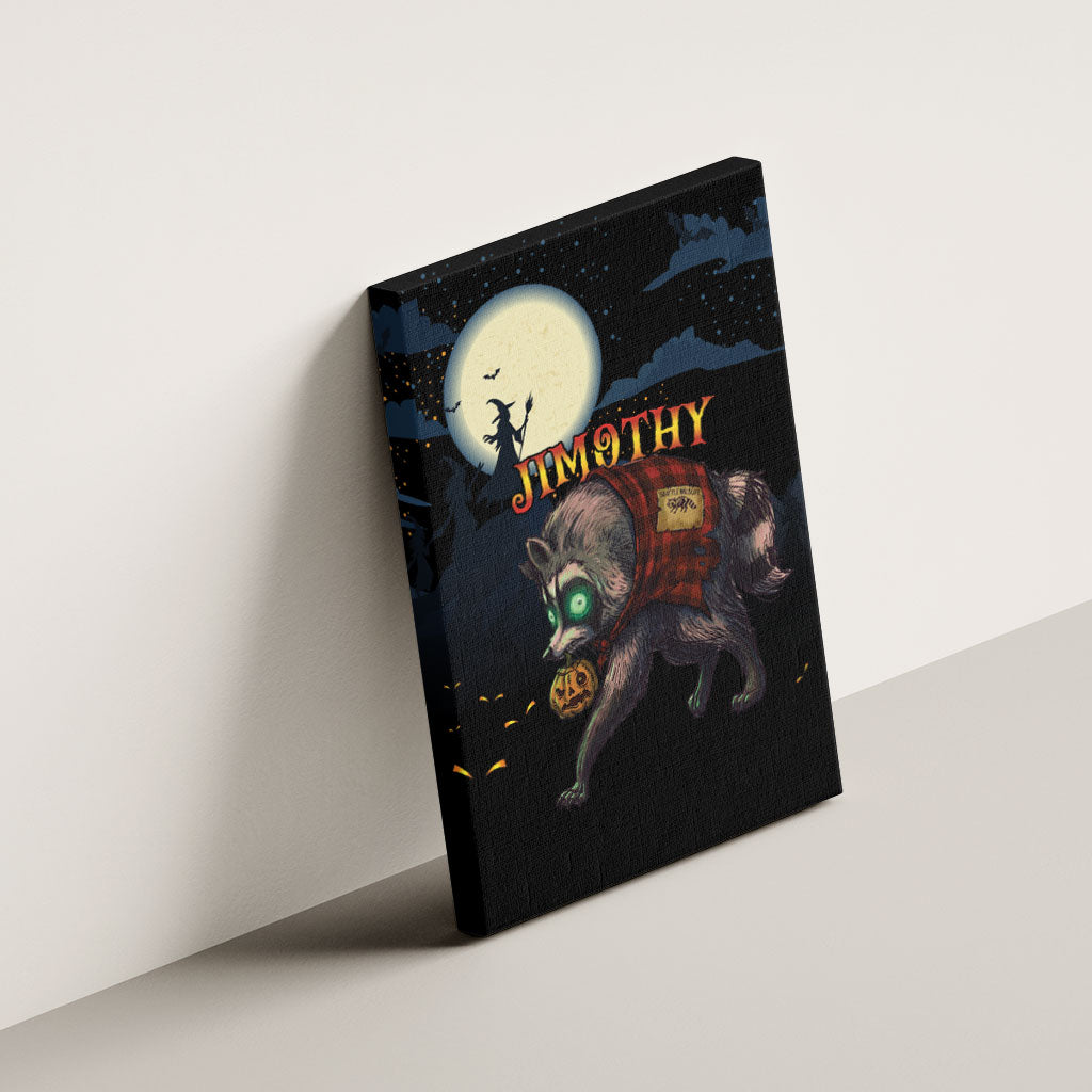 Halloween Raccoon Jimothy Canvas Wall Art