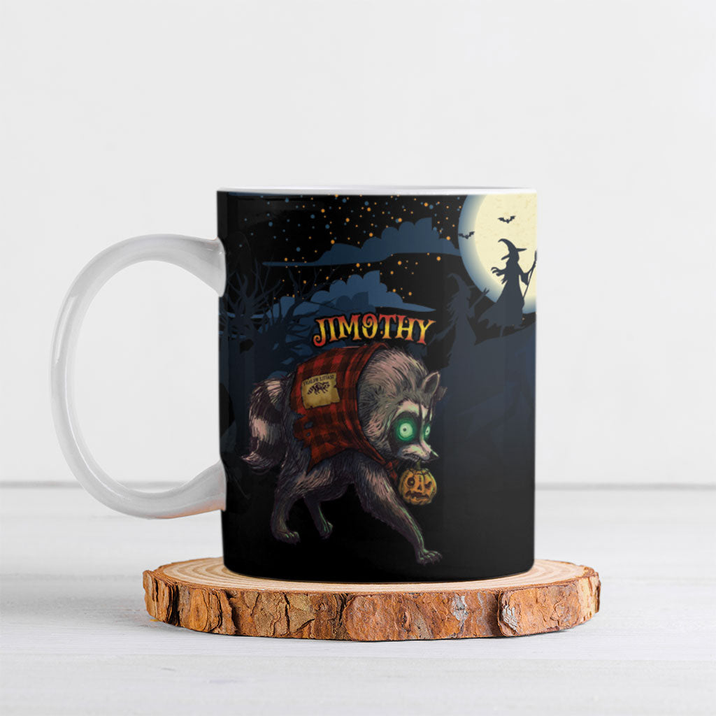 Halloween Raccoon Jimothy Personalized Ceramic Mug