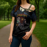 Halloween Raccoon Jimothy Personalized Cross Shoulder Shirt