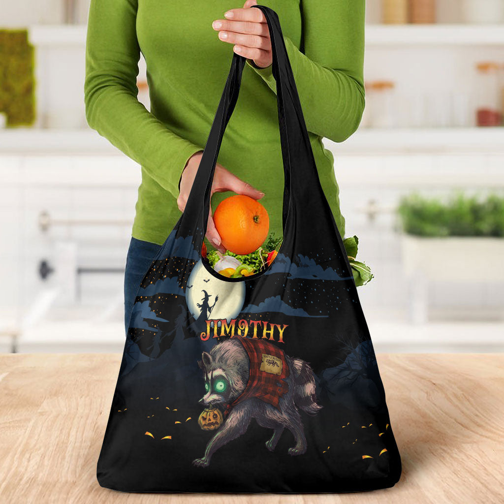 Halloween Raccoon Jimothy Grocery Bag
