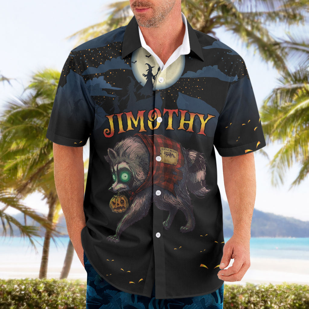 Halloween Raccoon Jimothy Personalized Hawaiian Shirt