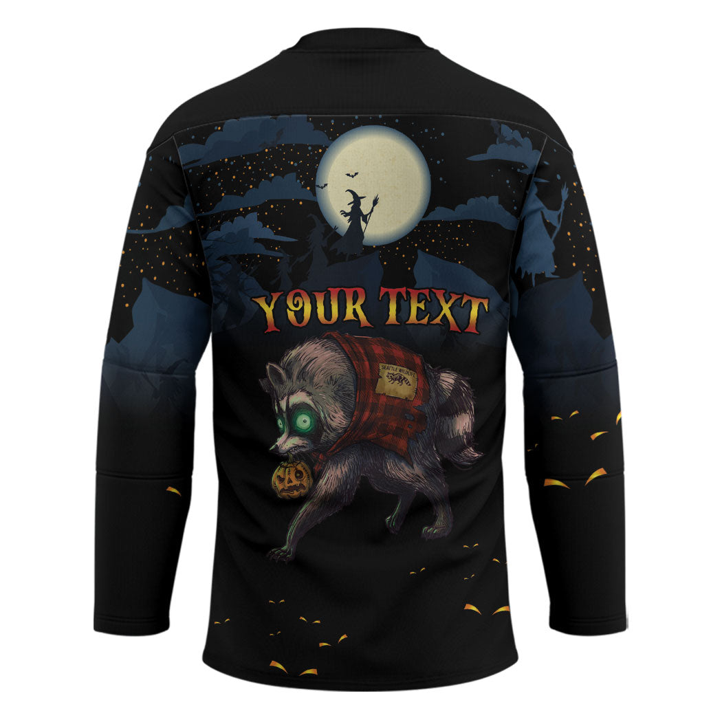 Halloween Raccoon Jimothy Personalized Hockey Jersey