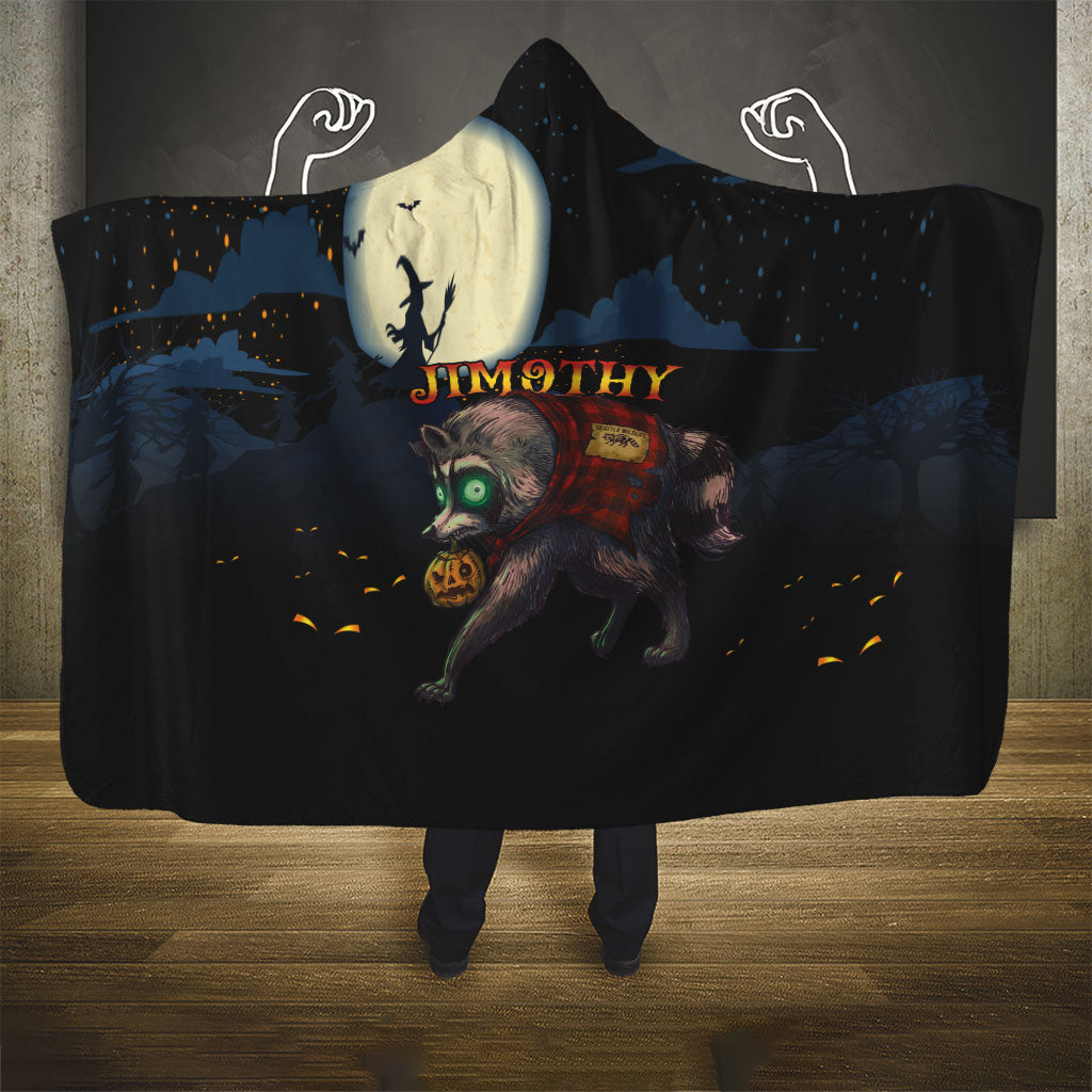 Halloween Raccoon Jimothy Hooded Blanket