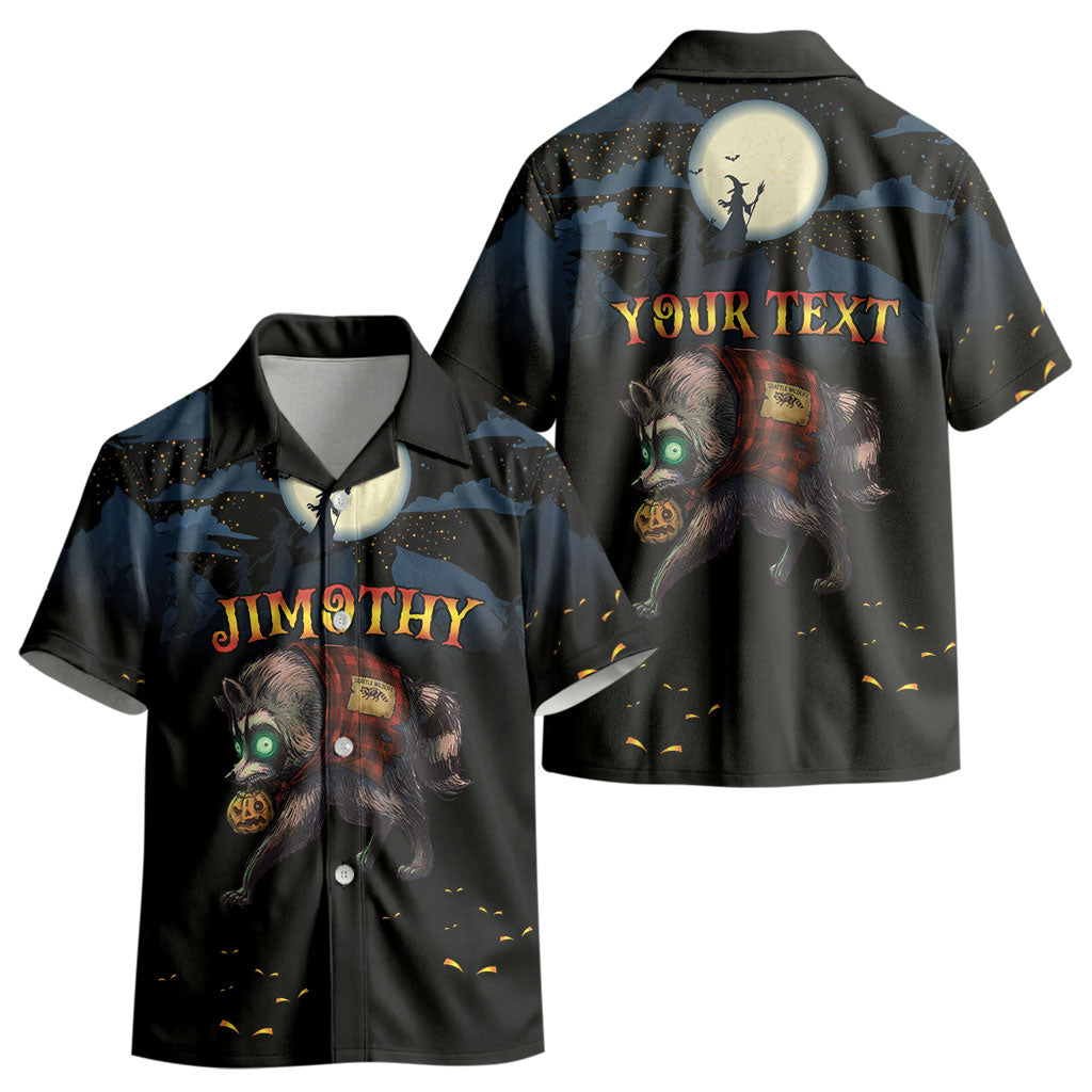 Halloween Raccoon Jimothy Personalized Kid Hawaiian Shirt