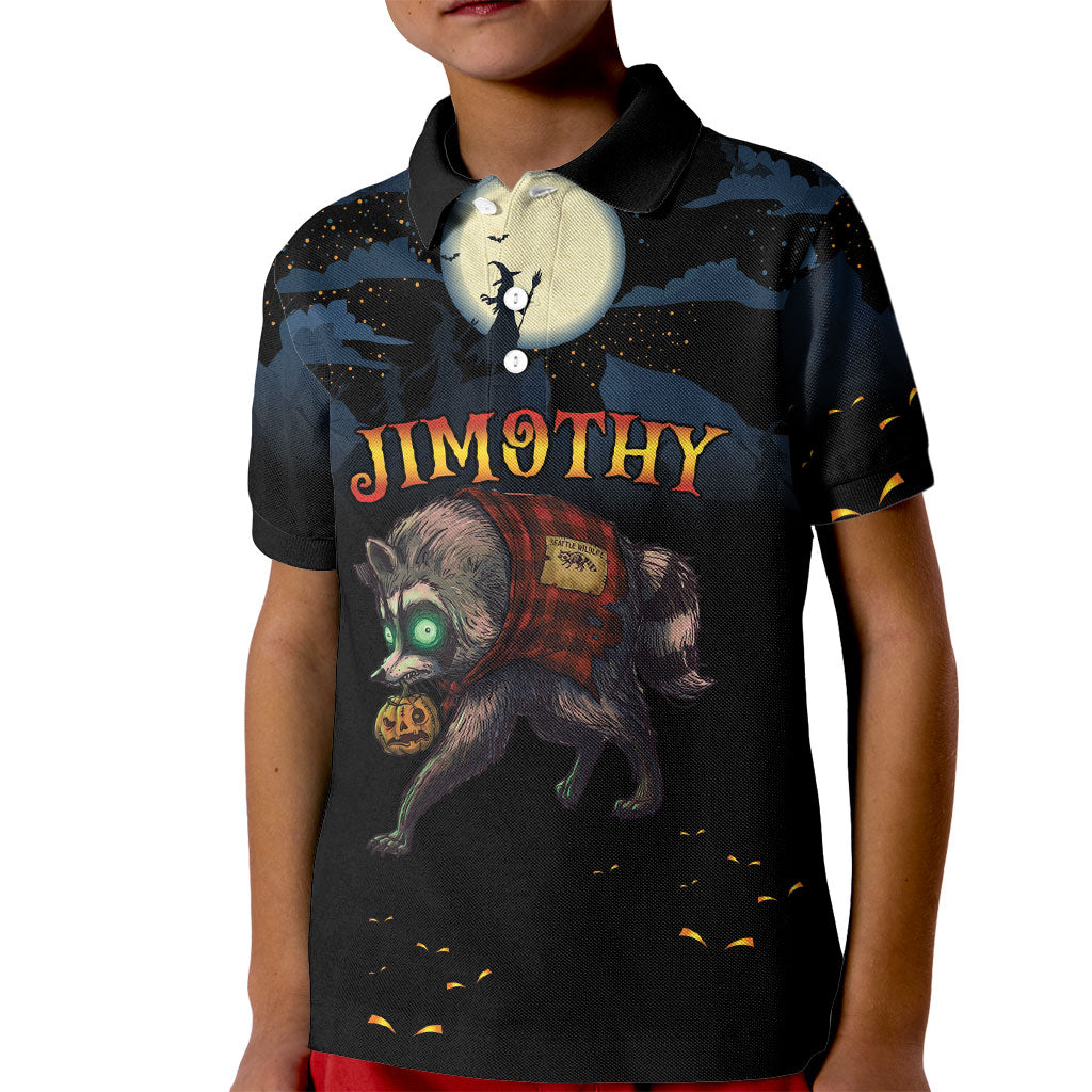 Halloween Raccoon Jimothy Personalized Kid Polo Shirt