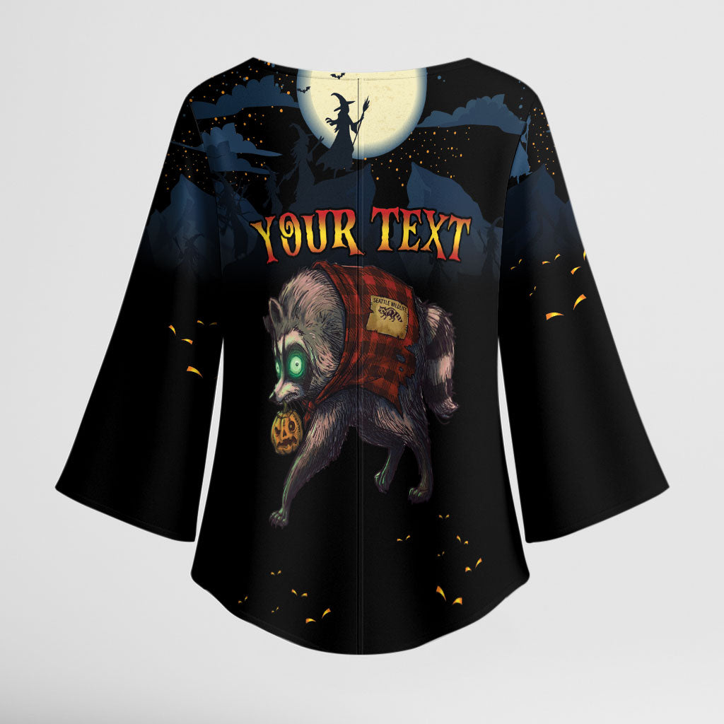 Halloween Raccoon Jimothy Personalized Kimono Sleeve Blouse