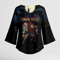 Halloween Raccoon Jimothy Personalized Kimono Sleeve Blouse