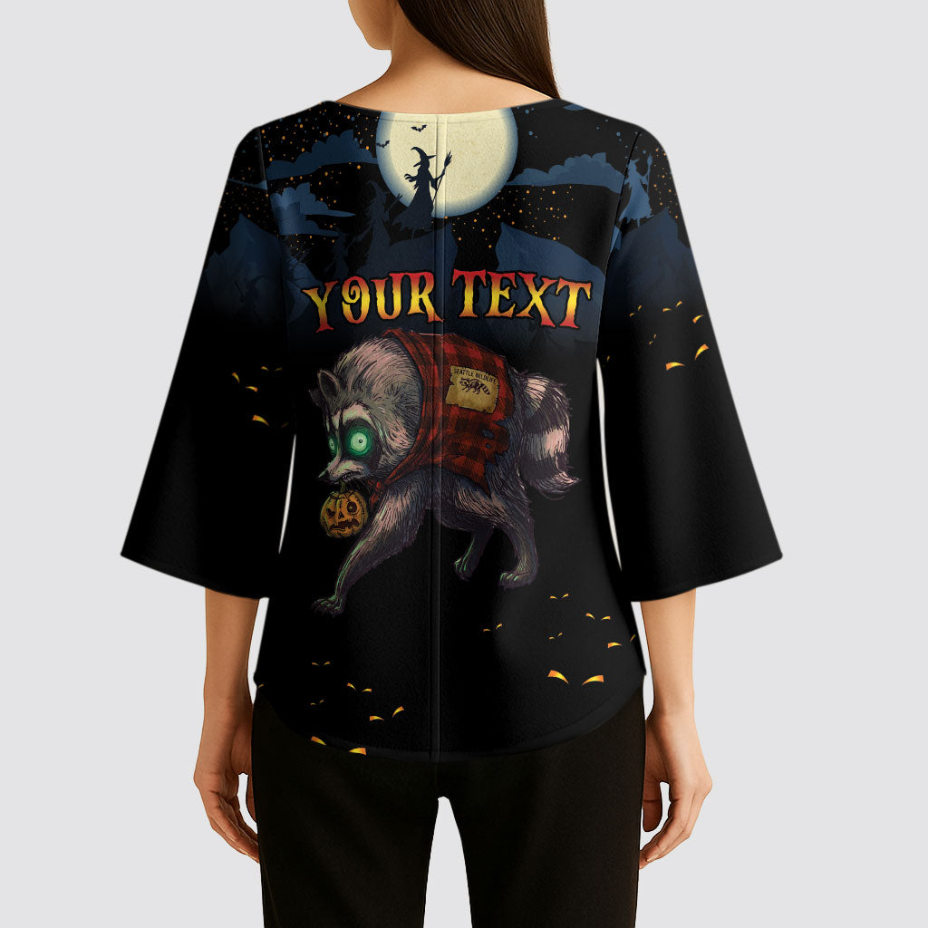 Halloween Raccoon Jimothy Personalized Kimono Sleeve Blouse
