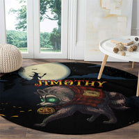 Halloween Raccoon Jimothy Round Carpet