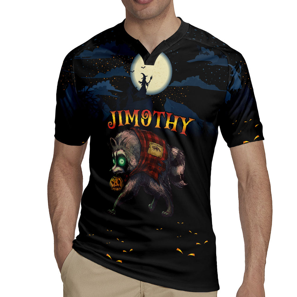 Halloween Raccoon Jimothy Personalized Rugby Jersey