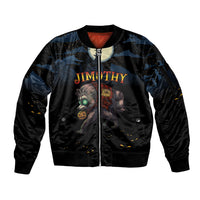 Halloween Raccoon Jimothy Personalized Sleeve Zip Bomber Jacket