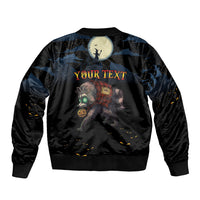 Halloween Raccoon Jimothy Personalized Sleeve Zip Bomber Jacket