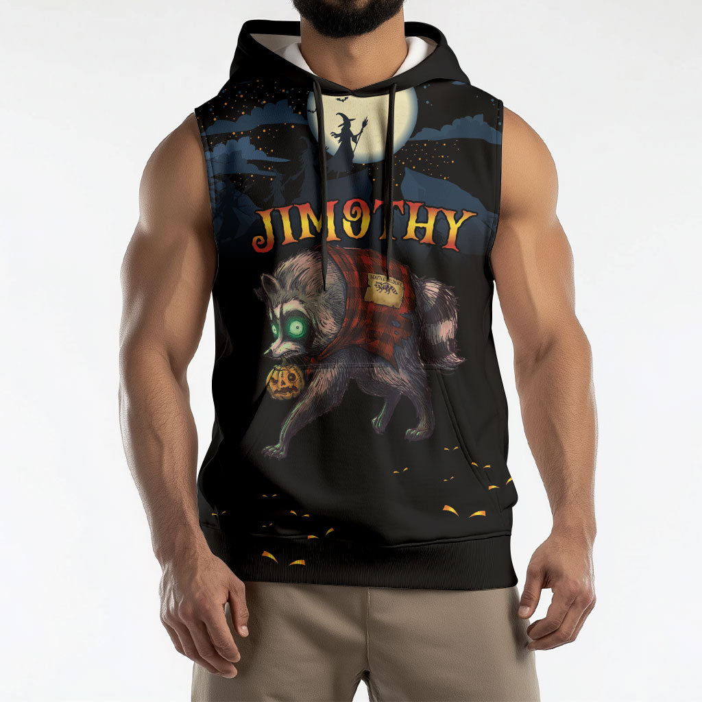 Halloween Raccoon Jimothy Personalized Sleeveless Hoodie
