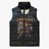 Halloween Raccoon Jimothy Personalized Sleeveless Puffer Jacket