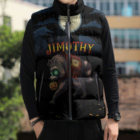 Halloween Raccoon Jimothy Personalized Sleeveless Puffer Jacket