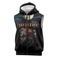 Halloween Raccoon Jimothy Personalized Sleeveless Zip Hoodie