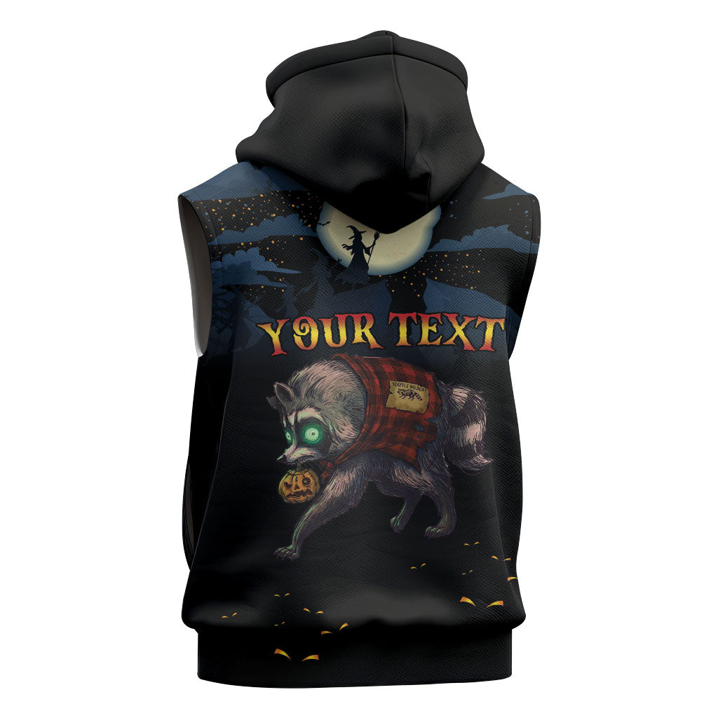 Halloween Raccoon Jimothy Personalized Sleeveless Zip Hoodie