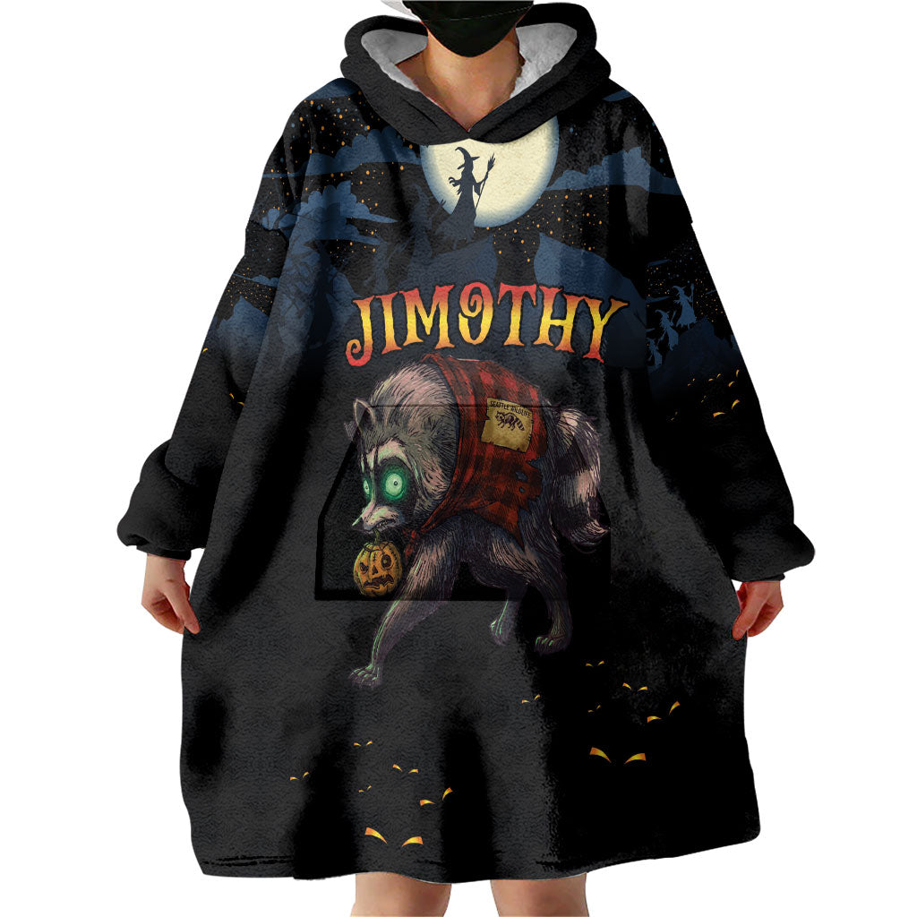 Halloween Raccoon Jimothy Personalized Wearable Blanket Hoodie