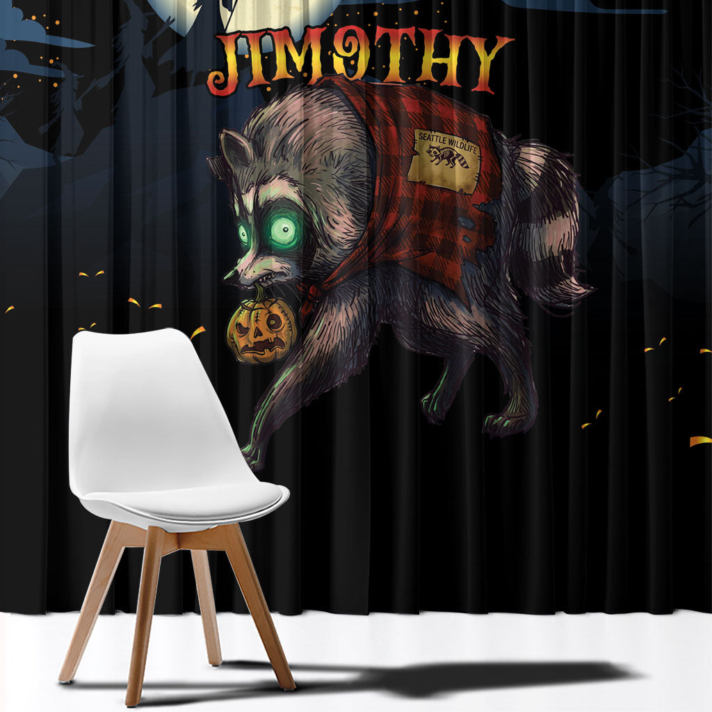 Halloween Raccoon Jimothy Window Curtain