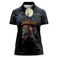 Halloween Raccoon Jimothy Personalized Women Polo Shirt