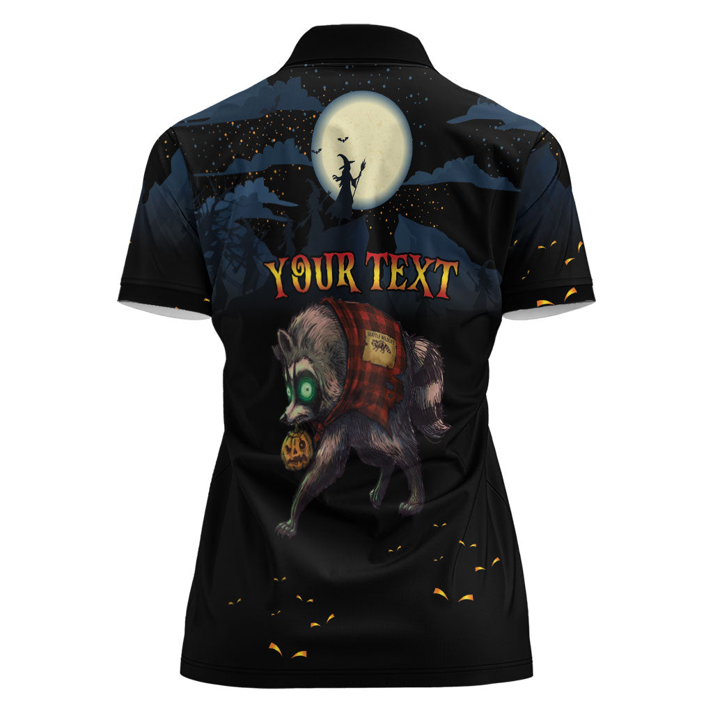 Halloween Raccoon Jimothy Personalized Women Polo Shirt
