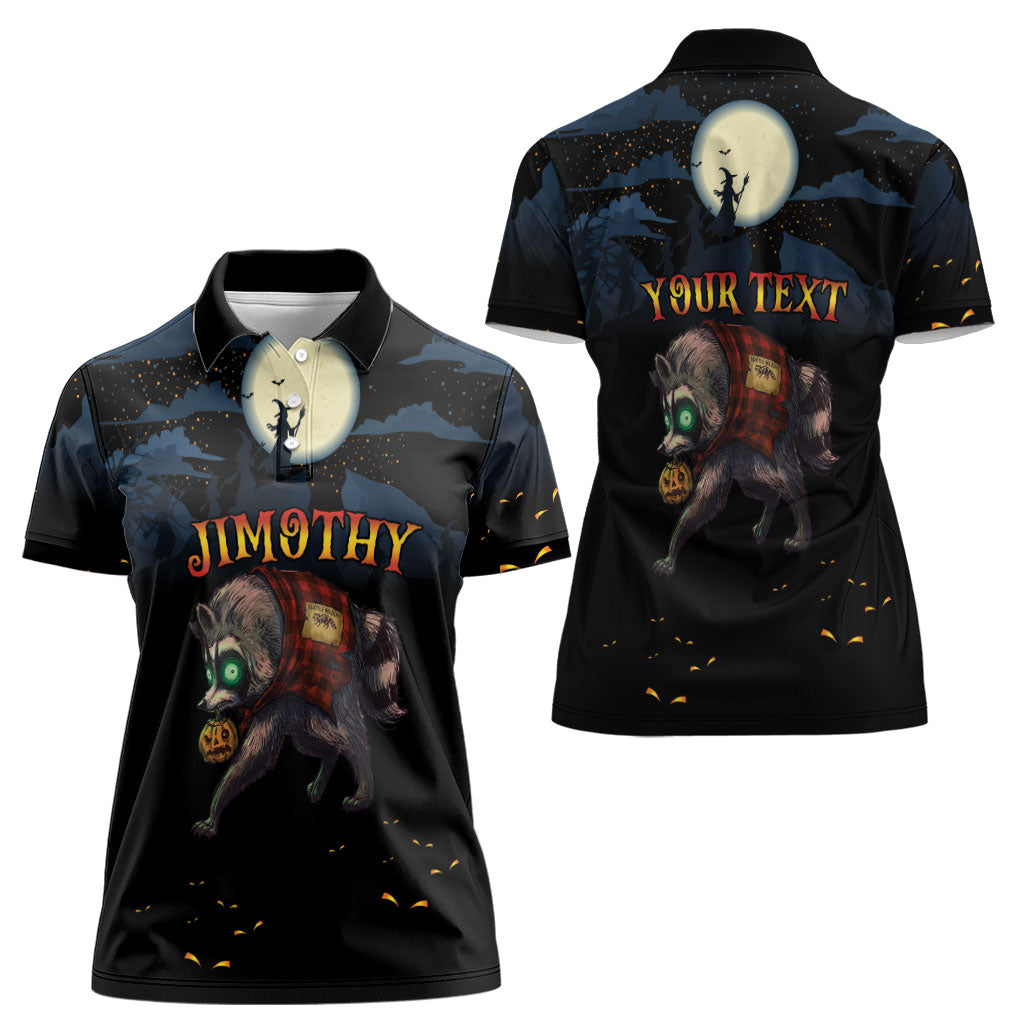 Halloween Raccoon Jimothy Personalized Women Polo Shirt