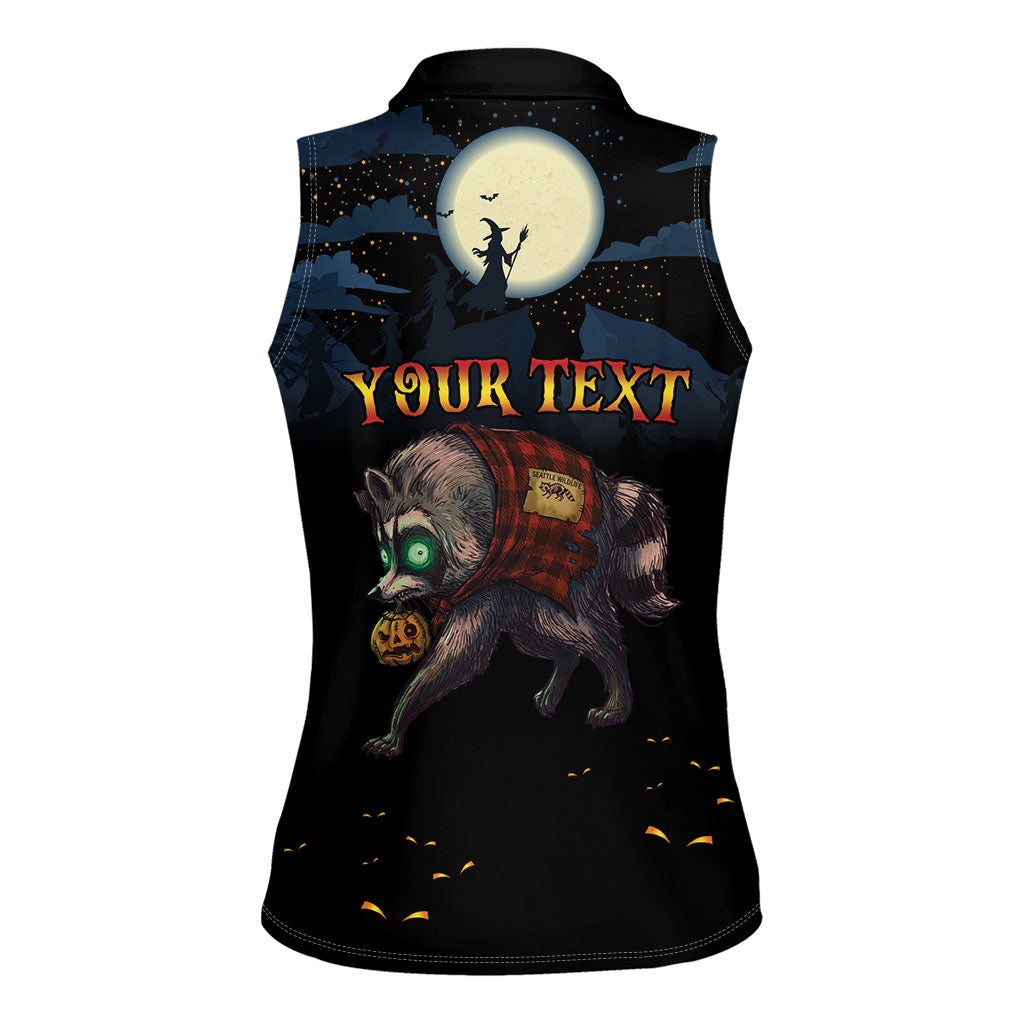 Halloween Raccoon Jimothy Personalized Women Sleeveless Polo Shirt