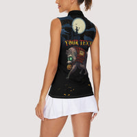 Halloween Raccoon Jimothy Personalized Women Sleeveless Polo Shirt