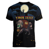 Halloween Raccoon Jimothy Personalized Women V-Neck T-Shirt
