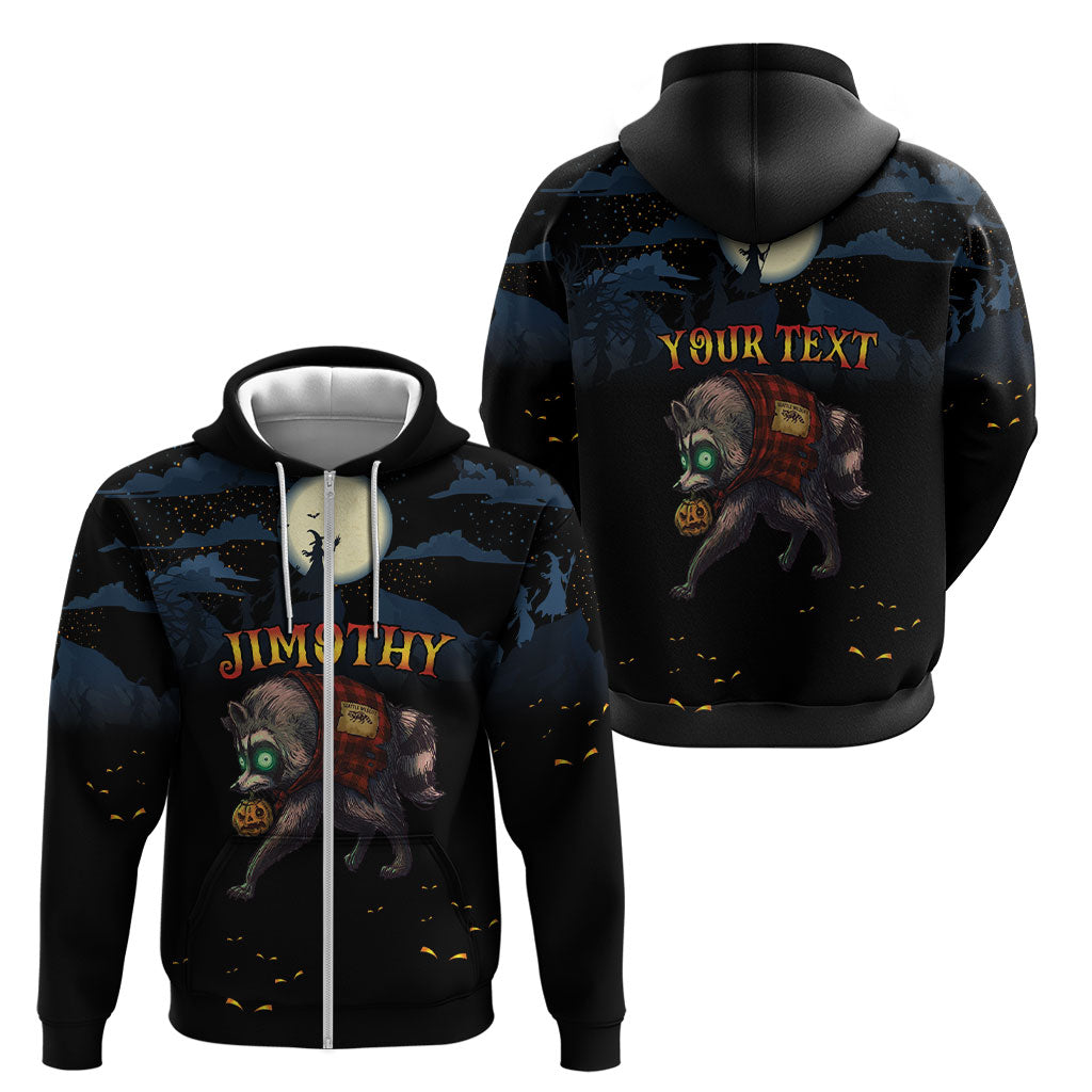 Halloween Raccoon Jimothy Personalized Zip Hoodie