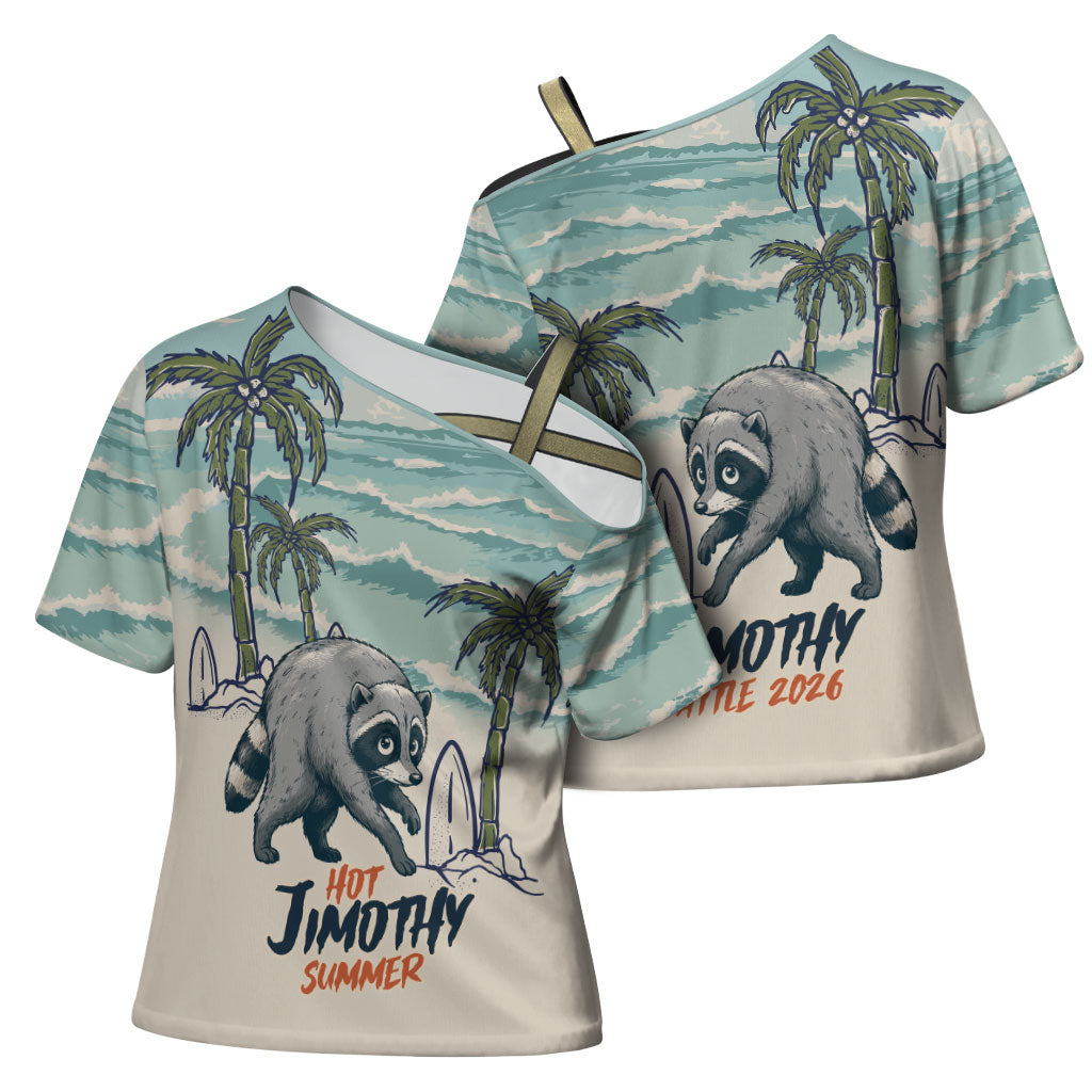 Hot Jimothy Summer Retro Style Cross Shoulder Shirt