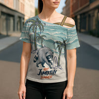 Hot Jimothy Summer Retro Style Cross Shoulder Shirt