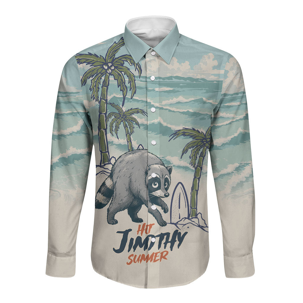 Hot Jimothy Summer Retro Style Long Sleeve Button Shirt