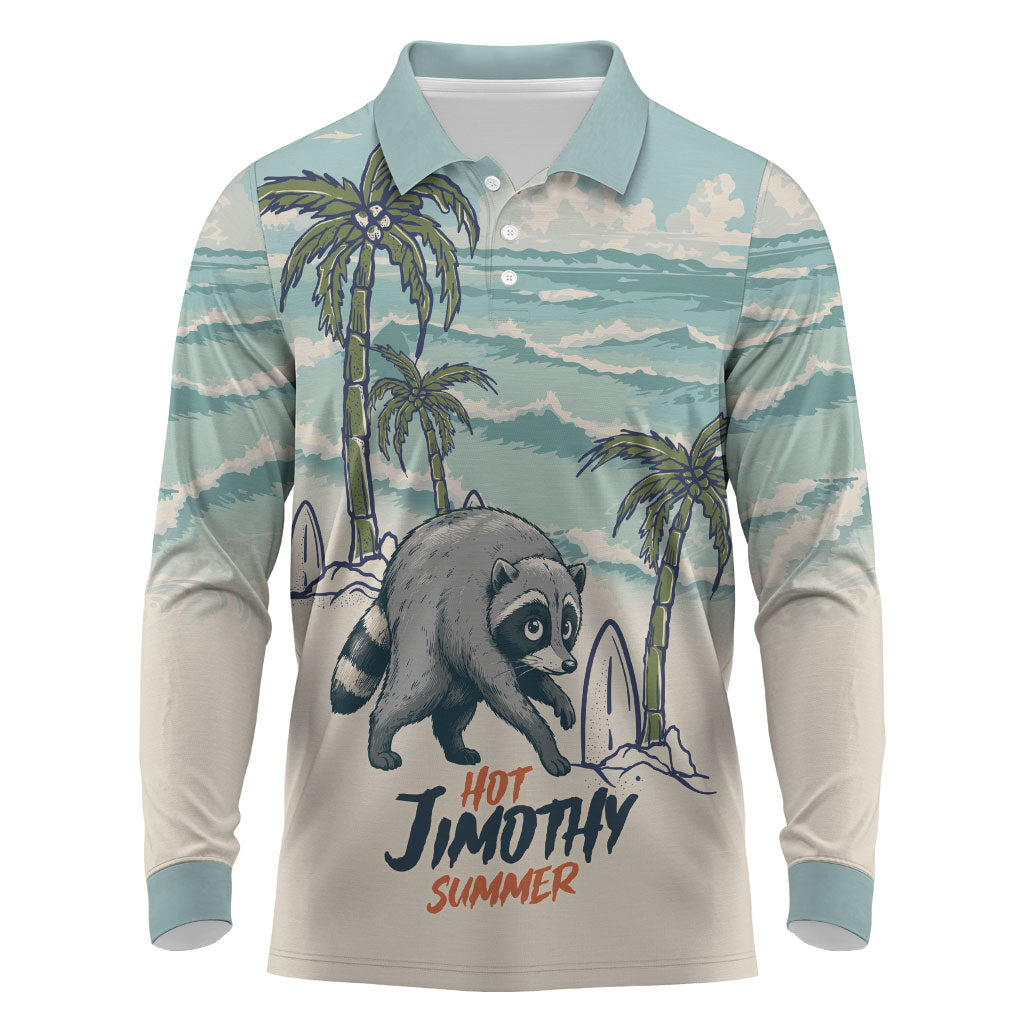 Hot Jimothy Summer Retro Style Long Sleeve Polo Shirt