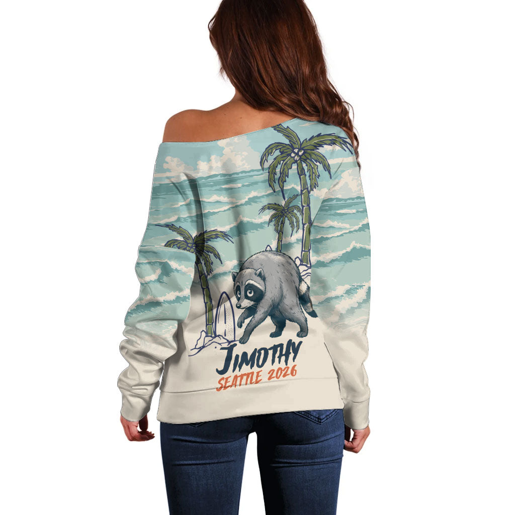 Hot Jimothy Summer Retro Style Off Shoulder Sweater