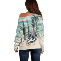 Hot Jimothy Summer Retro Style Off Shoulder Sweater
