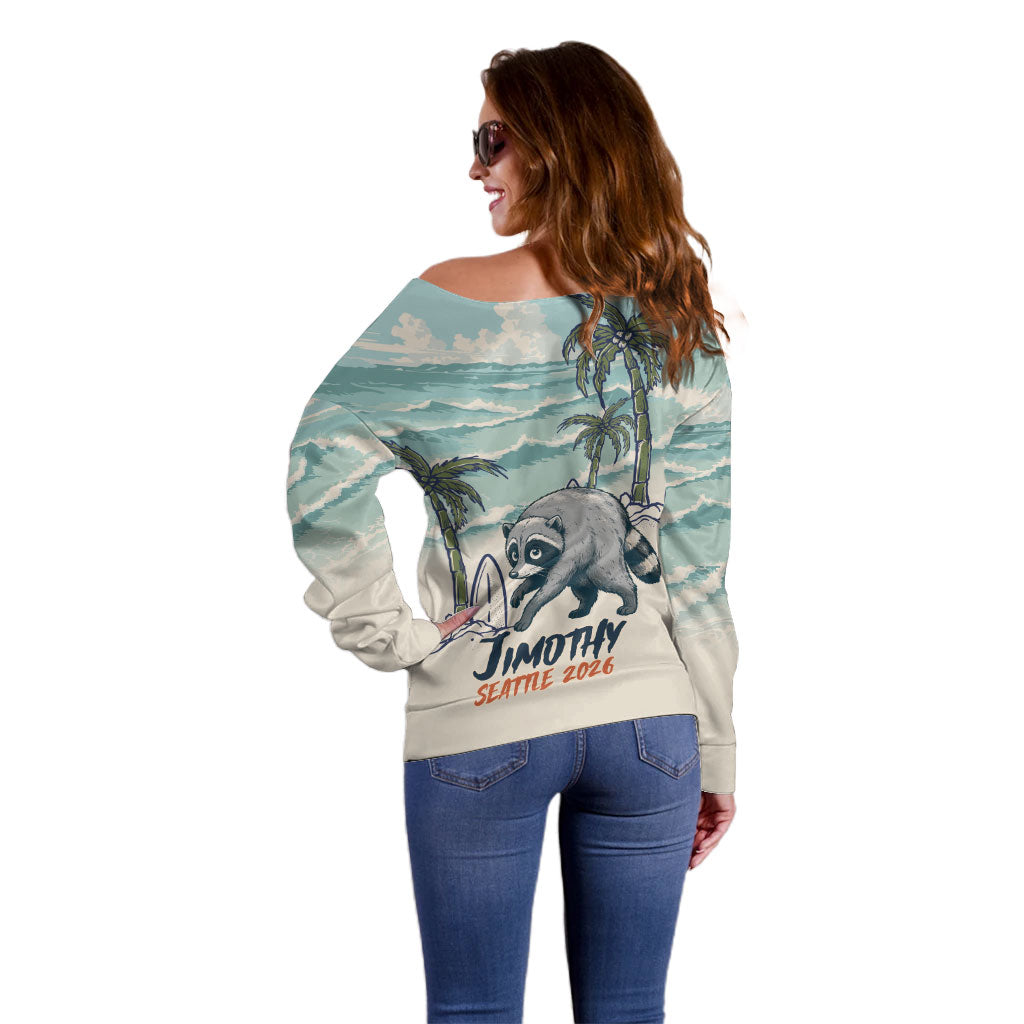 Hot Jimothy Summer Retro Style Off Shoulder Sweater
