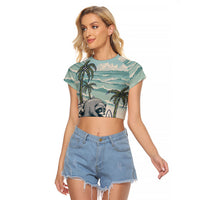 Hot Jimothy Summer Retro Style Raglan Cropped T Shirt