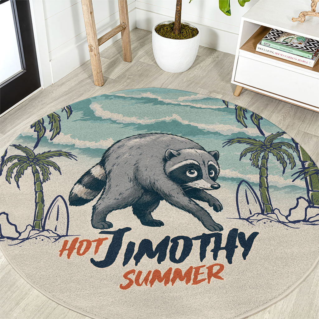 Hot Jimothy Summer Retro Style Round Carpet