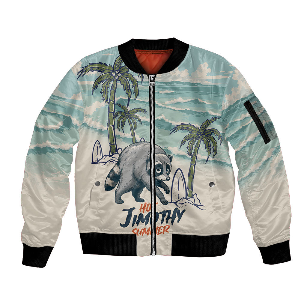 Hot Jimothy Summer Retro Style Sleeve Zip Bomber Jacket